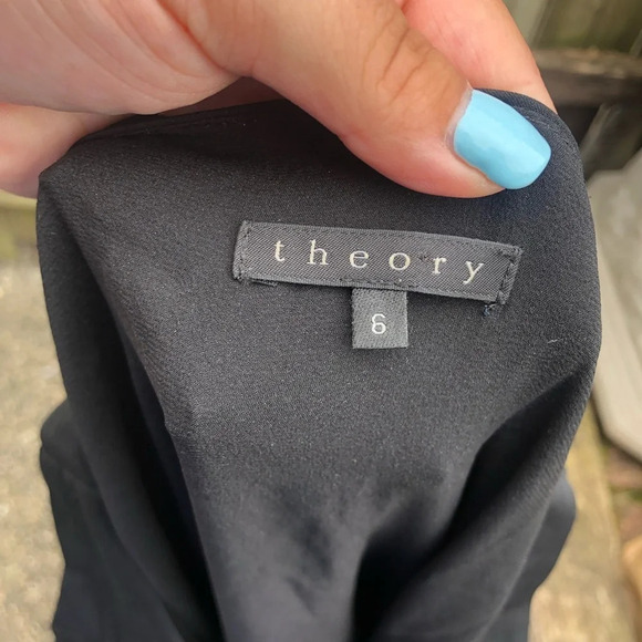 THEORY JAYLYN ROVE BLACK DRAPE MINI DRESS - Picture 4 of 5